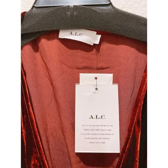 A.L.C Carlo Velvet silk Blend Wrap mini Dress - Picture 12 of 13